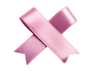 Pink satin ribbon crossed
