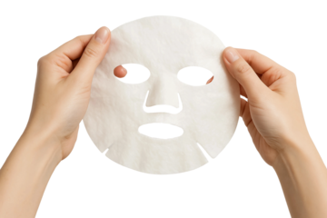 Hands Holding Sheet Face Mask