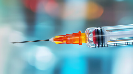 
Close-up of syringe with anticoagulant injection, World Thrombosis Day.