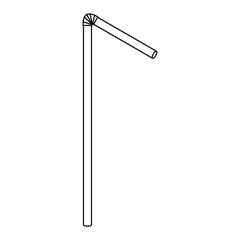 Simple plastic straw icon, party tube drink equipment symbol, vector illustration .