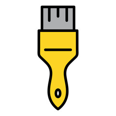 Paint brush icon, equipment painter tool flat web symbol, paintbrush vector illustration .