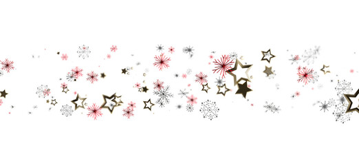 Elegant Christmas background with floating stars and snowflakes, perfect for holiday designs. Ideal for festive invitations, greeting cards, and