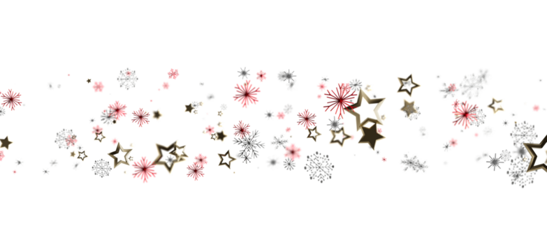 Elegant Christmas background with floating stars and snowflakes, perfect for holiday designs. Ideal for festive invitations, greeting cards, and