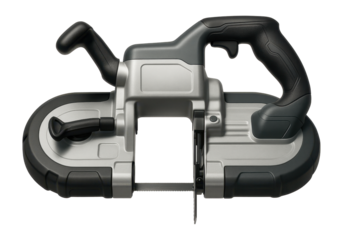 Portable band saw with a lightweight design for effortless transport between job sites.