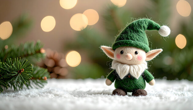 ute handmade Christmas gnome &mdash; festive wool elf decoration with red hat and white beard