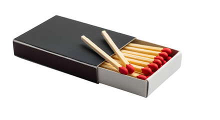 Matchbox with wooden matches being pulled out &mdash; simple household essentials stock photo

