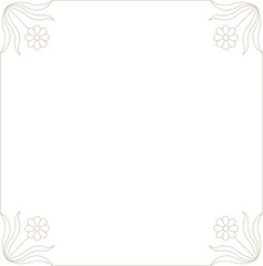 Monoline Indian Floral Decorative Frame	