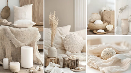 The collage of images features a variety of white and neutral colors
