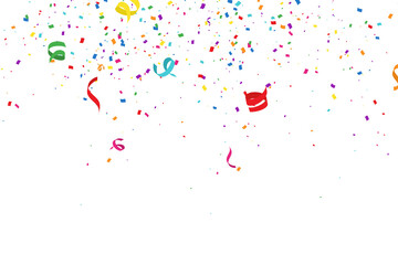 confetti falling down isolated on transparent background