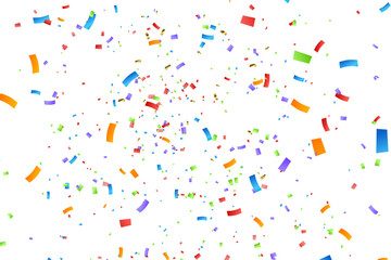 confetti falling down isolated on transparent background