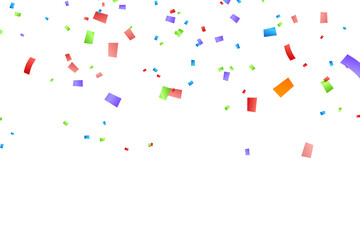 confetti falling down isolated on transparent background