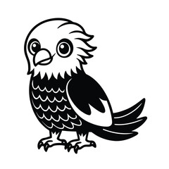 Cute cartoon owl sitting on a branch on white background vector illustration