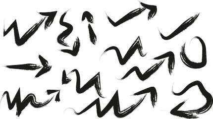 Abstract black and white smoke background with vector arrows and doodle pattern elements