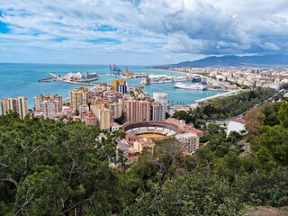 Fototapeta premium Malaga, Spain - Panoramic view from the Mirador de Gibralfaro