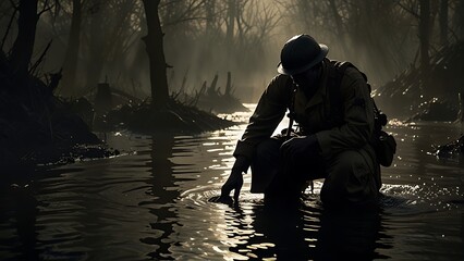 soldier in the night