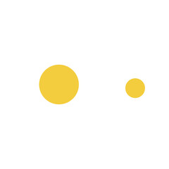 Two Yellow Circles on Transparent Background Representing Simplicity and Design Elements