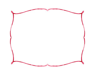Minimalist red frame with squiggle.