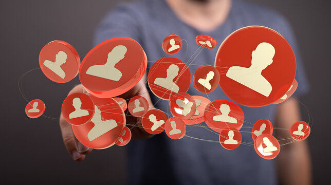 A network connecting people in a digital world, emphasizing social connections and global communication networks with modern technology.