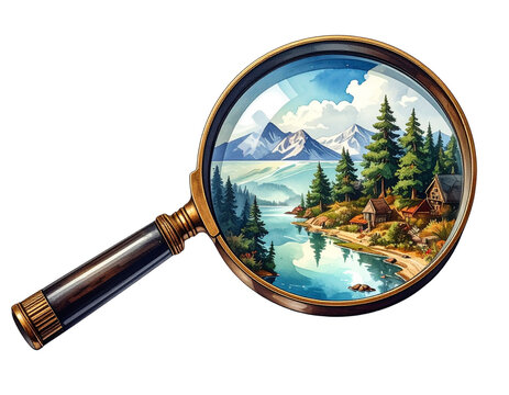 Fototapeta Magnifying glass isolated on white background