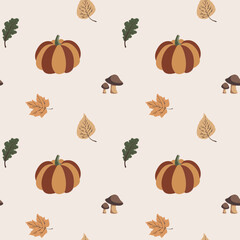 Boho Fall Halloween Seamless Pattern