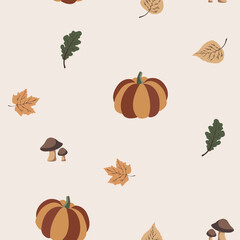 Boho Fall Halloween Seamless Pattern