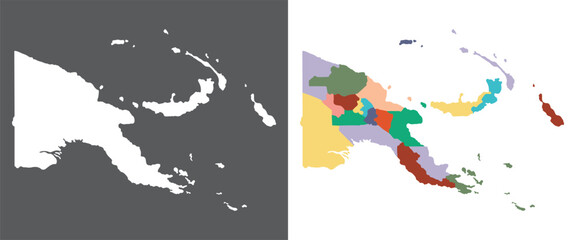 Obraz premium Papua New Guinea map set. Map of Papua New Guinea in set with multicolor