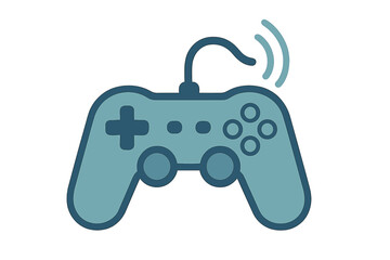 Wireless game controller icon with radiating signal waves © Mark