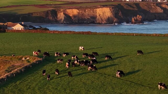Aerial Flight Over Tramore Bay, Waterford, Ireland &ndash; Summer Light