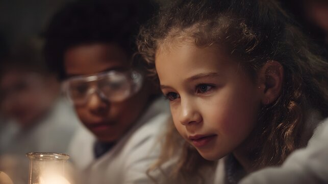 Young students in a science class engaged in an experiment focused on discovery and learning