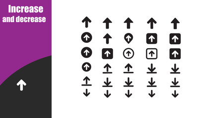 Increase and decrease  icons set