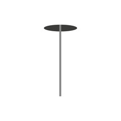 Minimalist Gray Stick with Oval Top on Transparent Background