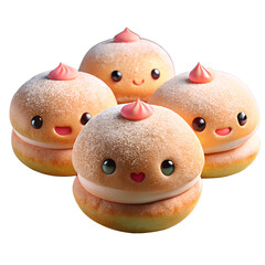 Cute Sufganiyot characters for Hanukkah holiday.png