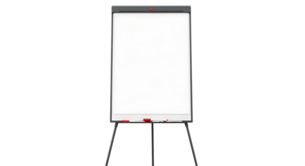 Flip chart on tripod isolated on black background presentation concept