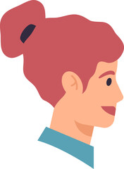 Woman side profile vector illustration smiling avatar