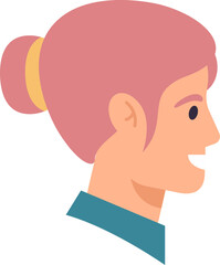 Woman profile flat design avatar speaking