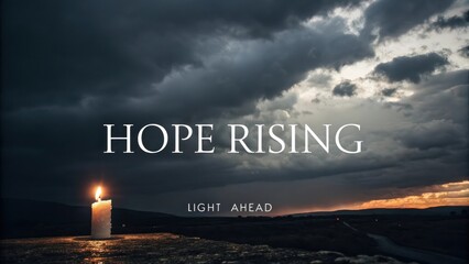 Candlelight Glowing Brightly Beneath Parting Clouds at Dusk