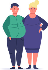 Happy plus size couple embracing together