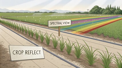 Detailed Layout of Rice Plots with Colorful Rainbow Bands