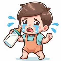 A vibrant cartoon illustration of a dirt biker navigating a winding off-road track through a scenic mountain forest landscape.