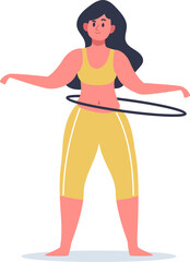 Woman hula hooping for fitness and active lifestyle