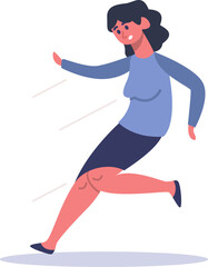 Obraz premium Woman running fast feeling worried and panicked