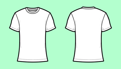 Standard Fit Technical T-Shirt Flat Sketch