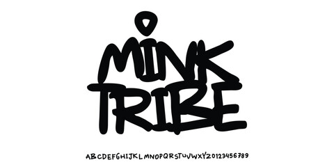 Groovy Font. Graffiti Font. Creative Hand Drawn Uppercase and Number. Street Art Classic Lettering Fashion Designs Typography modern serif  decorative vintage concept vector illustration