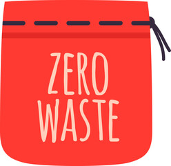 Red zero waste drawstring bag illustration for sustainability