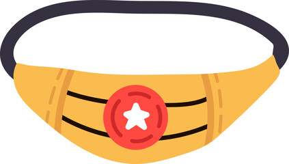 Yellow fanny pack with red star illustration