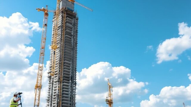 Skyscraper Construction Progress - A Modern Marvel Under Development.