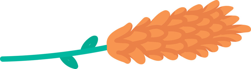 Minimalist orange plant illustration with teal stem