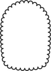 Shape with scallop edge. Wavy arch frame. Frilly cute badge for banner design and scrapbooking