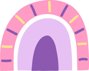 Pastel colors abstract rainbow arch drawing illustration