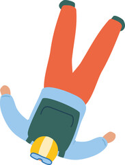 Skydiver in freefall practicing extreme sport illustration